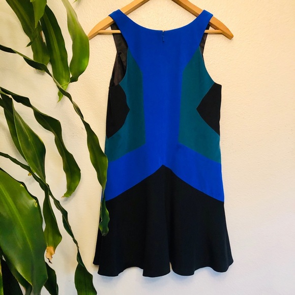 JAYGODFREY 80’s Style Color Block Silk Dress - Picture 5 of 8